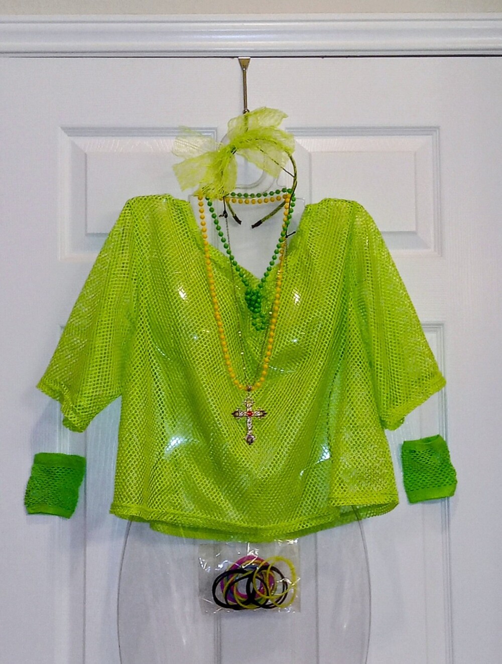 Adult Neon Lime Mesh Top With Accessories Included